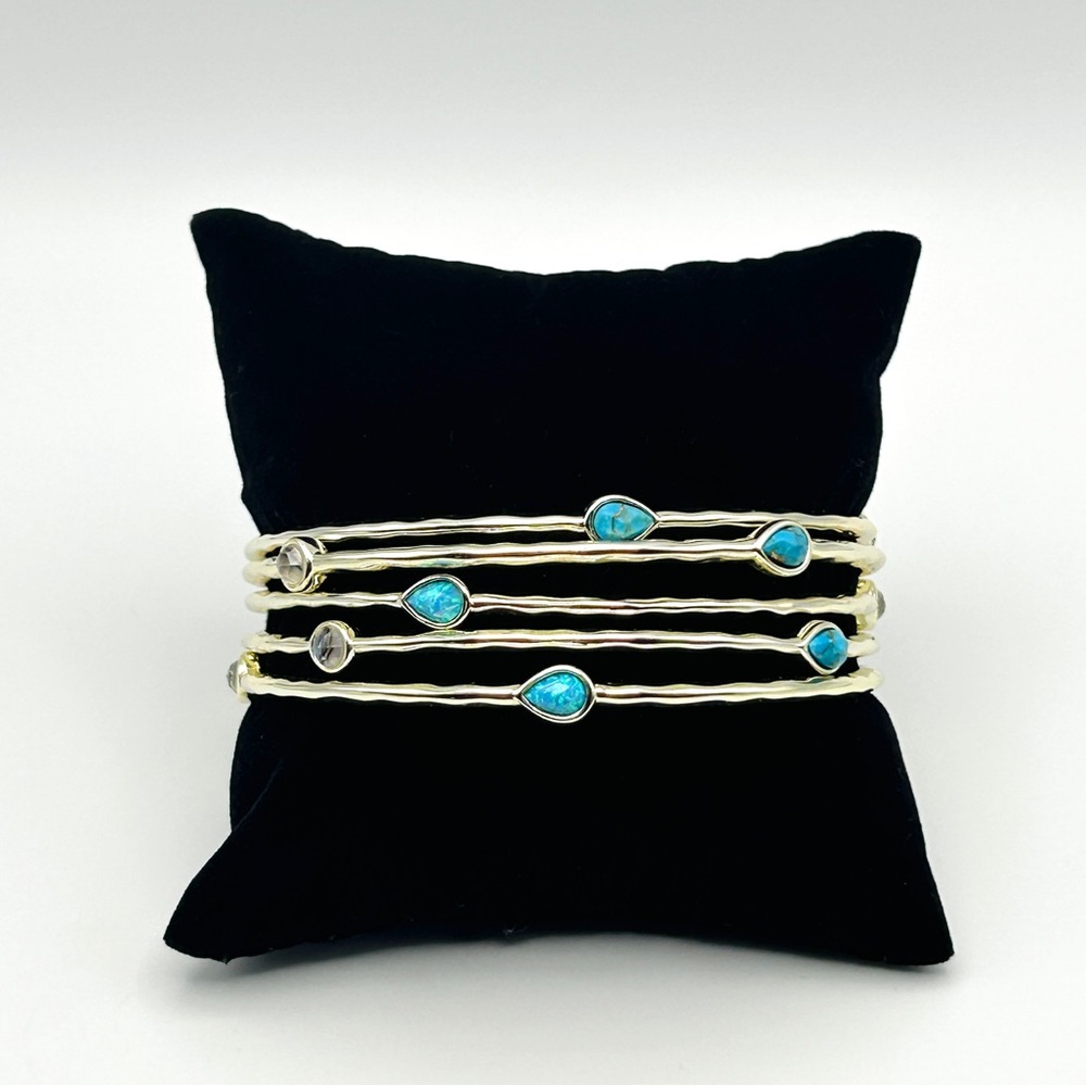 Kendra Scott ‘Nina’ Gold Stone Bangle Set of 5
